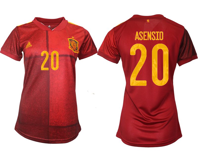 Women 2021-2022 Club Spain home aaa version red #20 Soccer Jerseys->women soccer jersey->Women Jersey